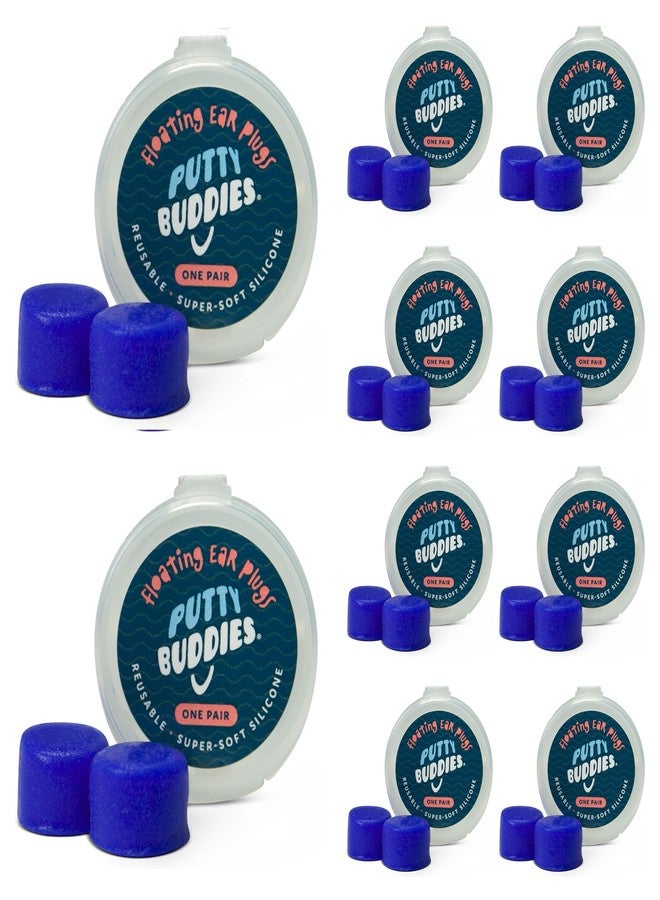 Putty Buddies Earvolution Floating Putty Buddies Swim Earplugs - Doctor-Invented, Made in USA, Moldable Premium Silicone Plugs Help Prevent Swimmer's Ear, 10 Pair Pack - Blue - Image 1